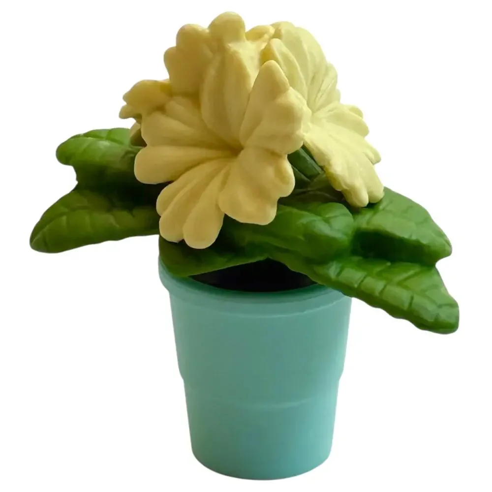 American Girl Garden FLOWER & PLANT POT Yellow Turquoise Blue 2pc Accessory Set